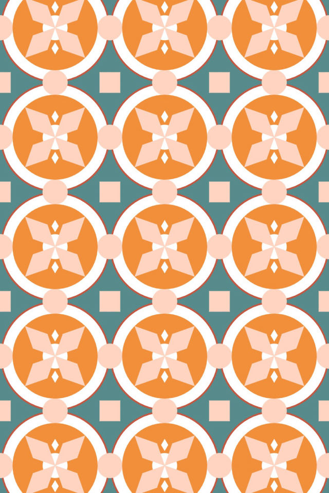 a coral-reef tile pattern repeating 3 across, edge to edge
