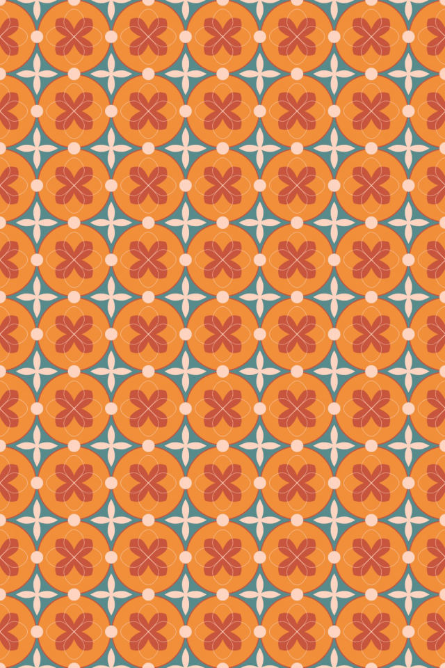 a coral-reef tile pattern repeating 6 across, edge to edge