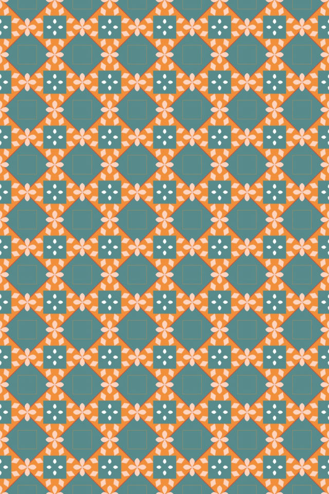 a coral-reef tile pattern repeating 6 across, edge to edge