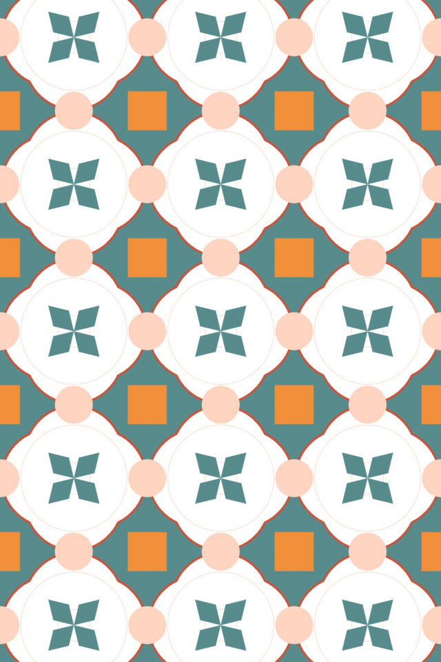 a coral-reef tile pattern repeating 3 across, edge to edge