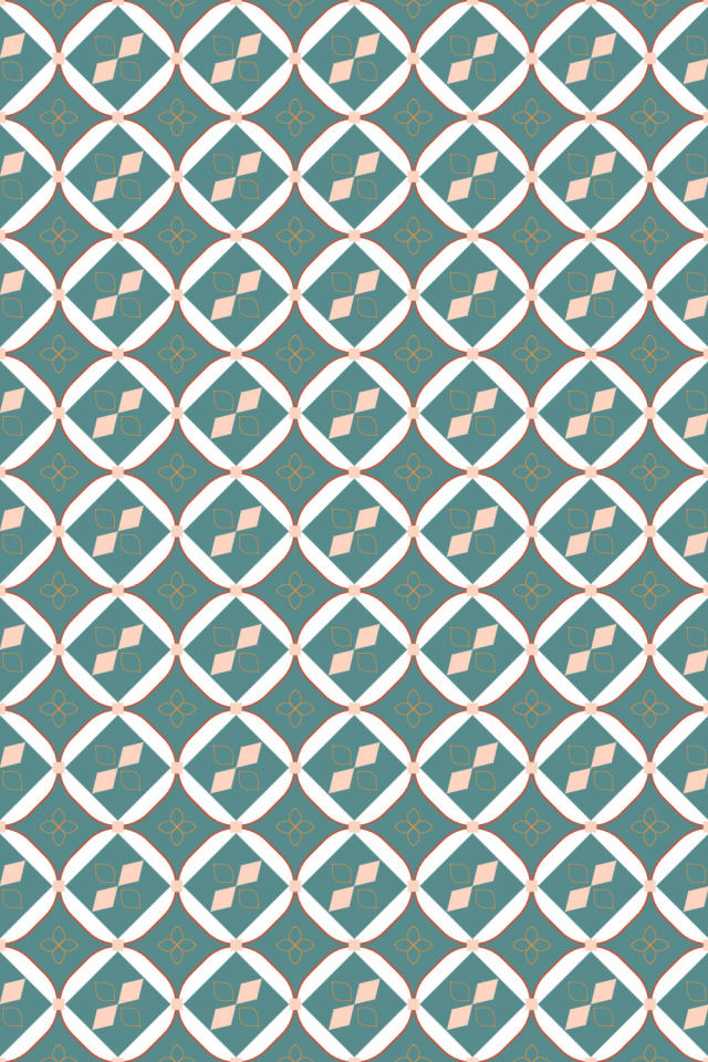 a coral-reef tile pattern repeating 6 across, edge to edge