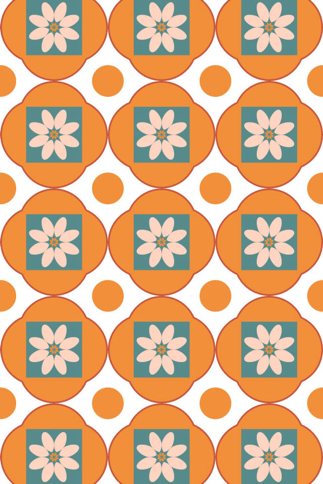 a coral-reef tile pattern repeating 3 across, edge to edge