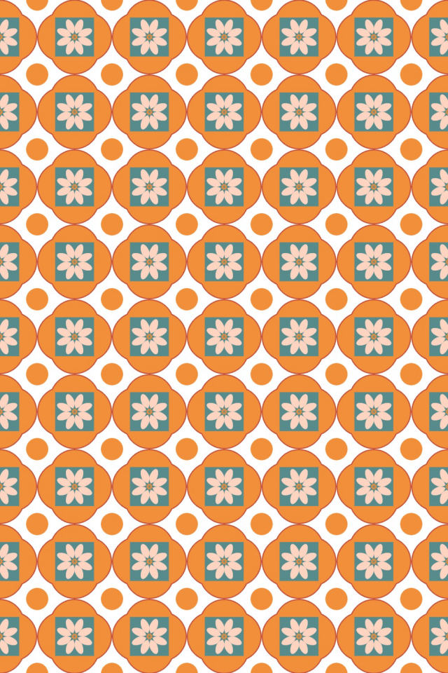a coral-reef tile pattern repeating 6 across, edge to edge