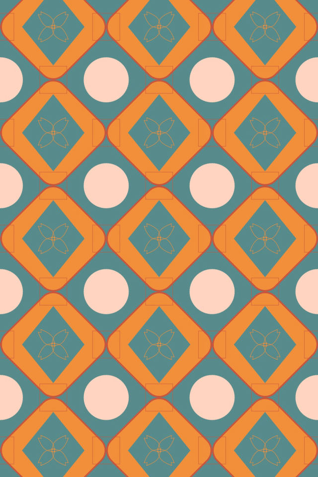 a coral-reef tile pattern repeating 3 across, edge to edge