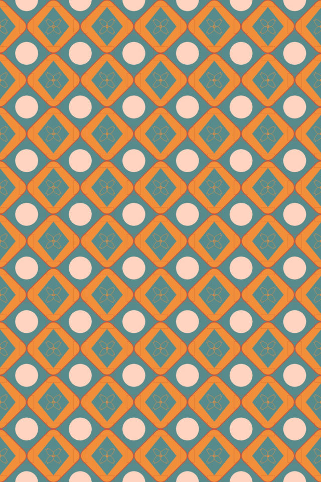 a coral-reef tile pattern repeating 6 across, edge to edge