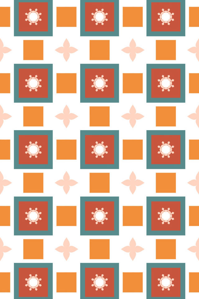 a coral-reef tile pattern repeating 3 across, edge to edge