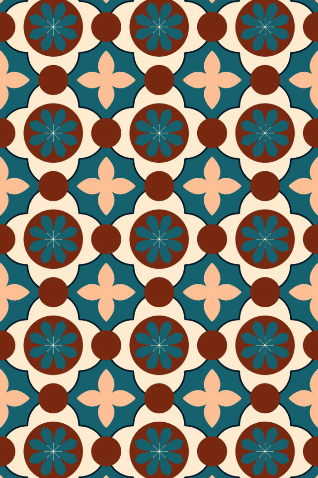 a fall-cozy tile pattern repeating 3 across, edge to edge