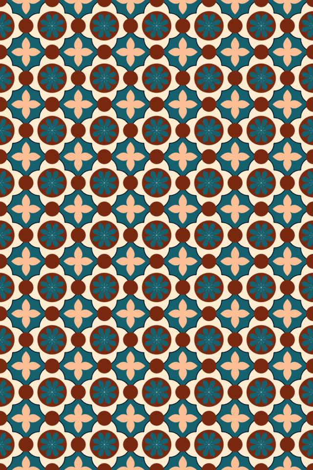 a fall-cozy tile pattern repeating 6 across, edge to edge