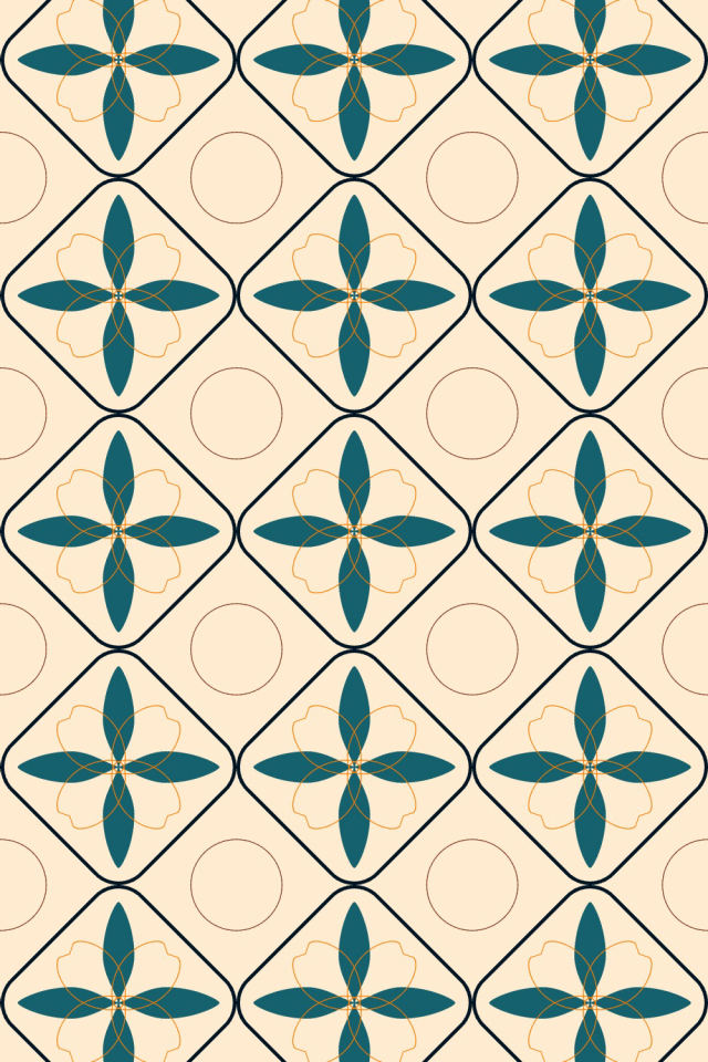 a fall-cozy tile pattern repeating 3 across, edge to edge