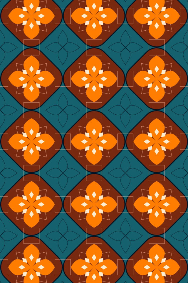a fall-cozy tile pattern repeating 3 across, edge to edge