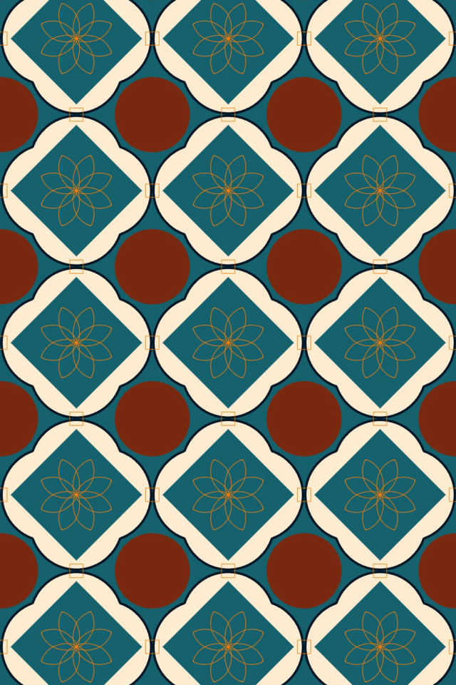 a fall-cozy tile pattern repeating 3 across, edge to edge