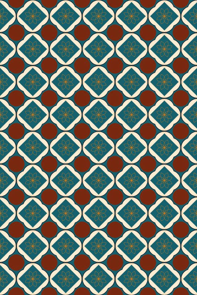 a fall-cozy tile pattern repeating 6 across, edge to edge