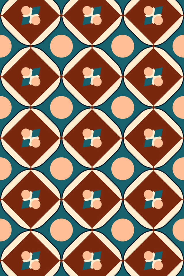 a fall-cozy tile pattern repeating 3 across, edge to edge