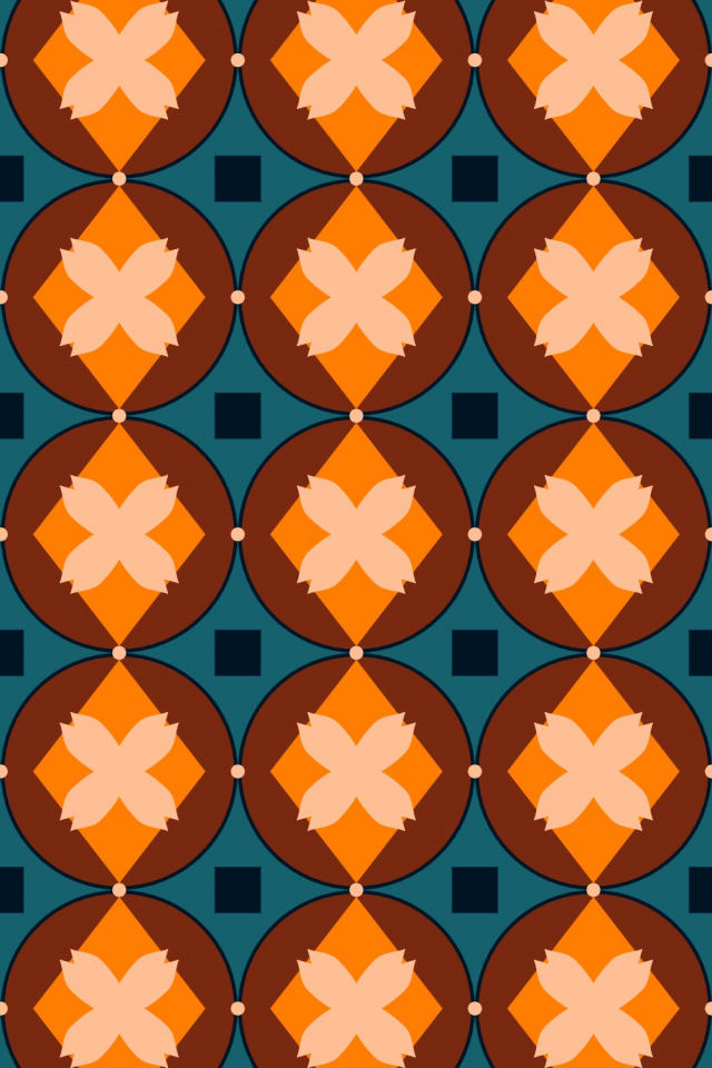 a fall-cozy tile pattern repeating 3 across, edge to edge