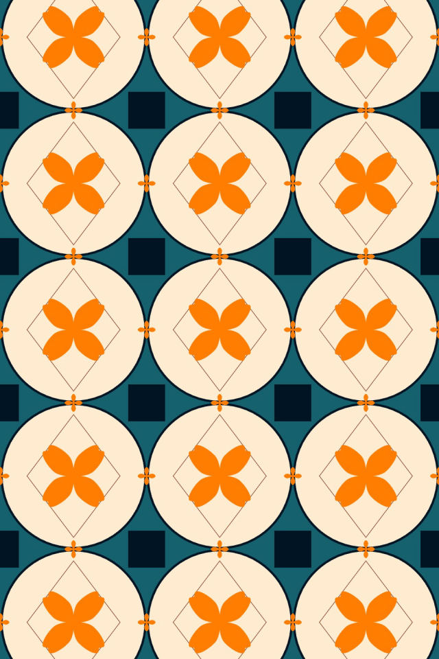 a fall-cozy tile pattern repeating 3 across, edge to edge