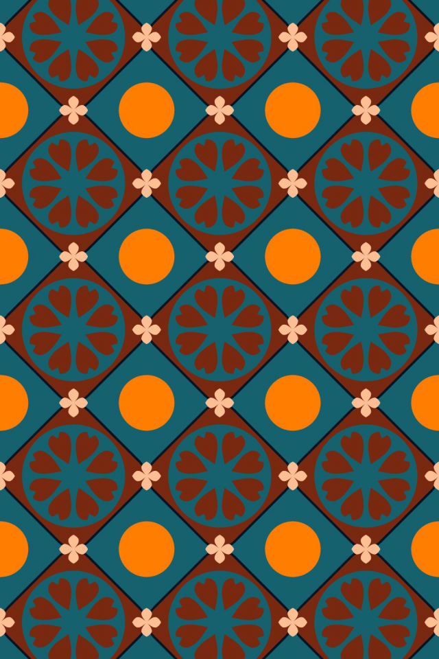 a fall-cozy tile pattern repeating 3 across, edge to edge