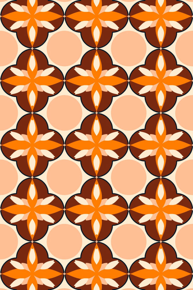 a fall-cozy tile pattern repeating 3 across, edge to edge