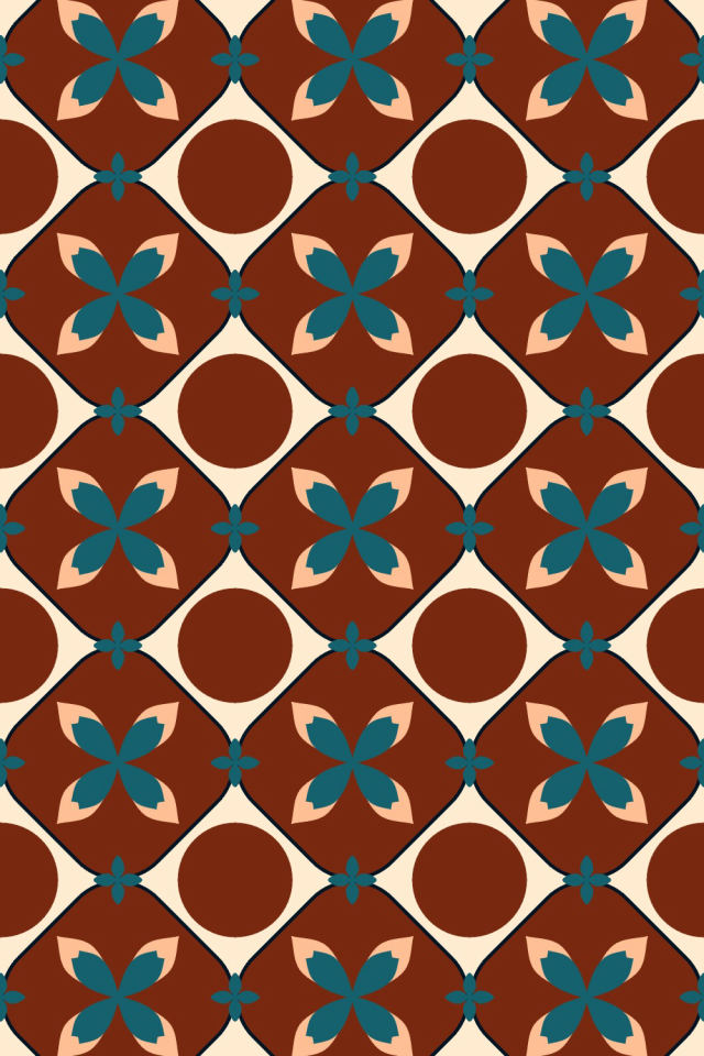 a fall-cozy tile pattern repeating 3 across, edge to edge