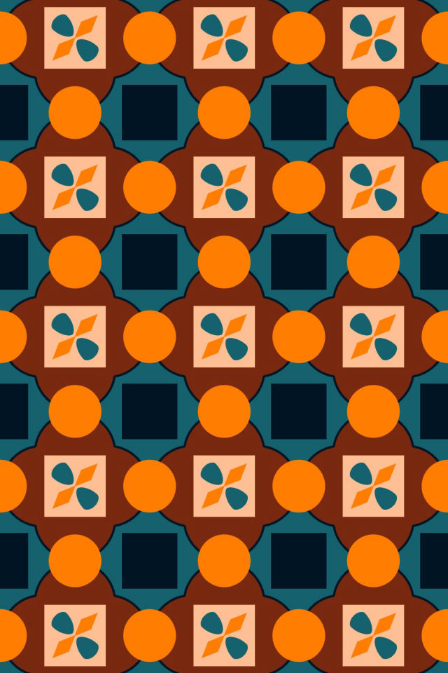 a fall-cozy tile pattern repeating 3 across, edge to edge