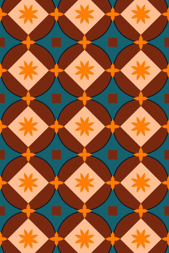 a fall-cozy tile pattern repeating 3 across, edge to edge